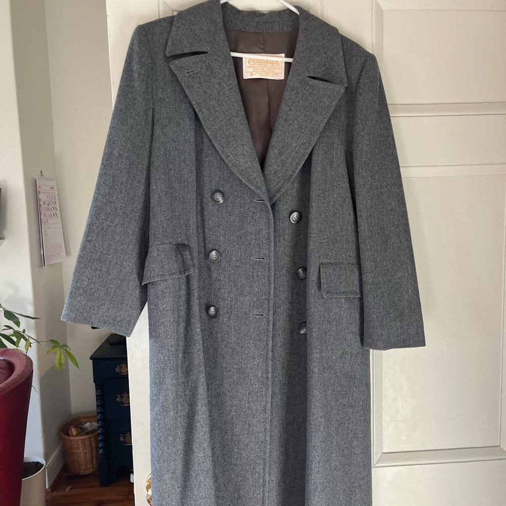 Vintage Pendleton Gray Wool Trench Coat